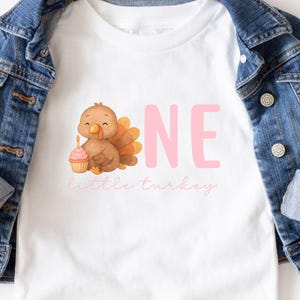 Thanksgiving 1st Birthday Shirt, One Little Turkey First Birthday Matching Family Fall Bday Tee, Turkey Mommy and Me Outfit Turkey Outfit