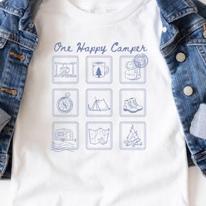 One Happy Camper Shirt 1st Birthday Camping Shirt Camping First Birthday Tee Matching Family Camp Shirt Mommy and Me Tee 1st Birthday Outfit