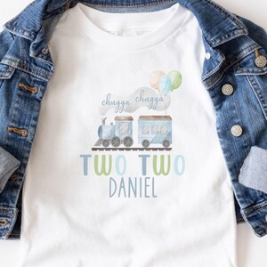 Trein verjaardag bijpassende familieshirt trein 2e verjaardag outfit bijpassende mama en ik T-shirt Chugga Chugga twee, Choo Choo I&#39;m 2 tweede verjaardag