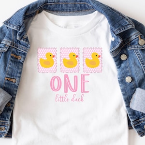 Chemise 1er anniversaire un petit canard, premier anniversaire de canard en caoutchouc assorti à la famille, fête splash, tenue maman canard et moi tenue canard fille garçon