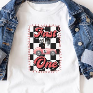 Fast One Passendes Familien-Geburtstags-Shirt, Rennauto 1. Geburtstags-Outfit, Fast 1 Geburtstagskind, Racing-Themaparty-Mama und ich 1