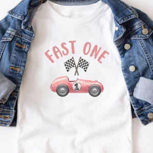 Fast One Passendes Familien-Geburtstags-Shirt, Rennauto 1. Geburtstags-Outfit, Fast 1 Geburtstagskind, Racing-Themaparty-Mama und ich 1