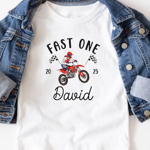 Dirt Bike Matching Family Birthday Shirt, Fast One 1st Birthday Outfit, Motorcycle Birthday Mommy and Me Tee, Motocross Birthday Shirt