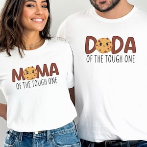 One Tough Cookie 1st Birthday Party Shirt, Milk and Cookie Theme Family Matching T-Shirt, Cookies and Milk First Birthday Outfit