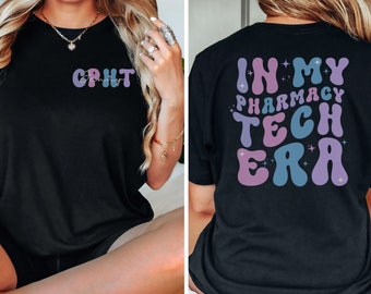 Personalized Pharmacy Tech Shirt, Custom CPHT Shirt, Certified Pharmacy Technician Graduation Gift, Pharmacy Student Tee, New Pharm Tech