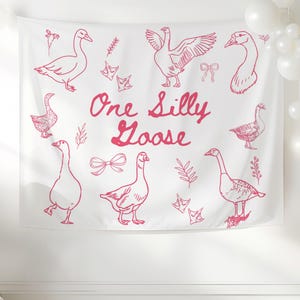 One Silly Goose Birthday Backdrop, One Silly Goose Custom Banner, 1st Birthday Party Decor, Personalized Banner Silly Goose First Birthday