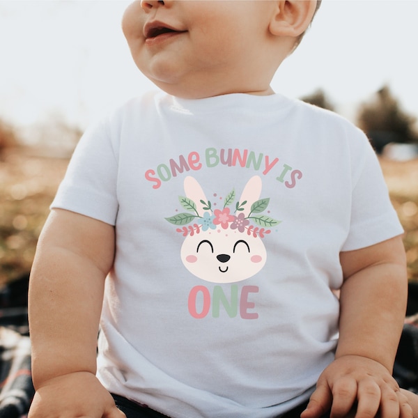 Bunny 1st Birthday Matching Family Shirt, Some Bunny is One Birthday Outfit, Mommy and Me T-Shirt, Bunny Girl 1st Birthday Party Tee