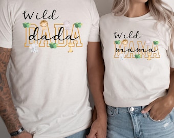 Two Wild 2nd Birthday Shirt Boy Girl Second Birthday Matching Family Jungle Safari Birthday Mommy and Me Outfit Dad Mama of the Two Wild