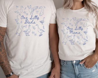 One Silly Goose 1st Birthday Matching Family Shirt One Silly Mama Birthday Outfit Matching Mommy and Me Tee Goose Birthday First Birthday