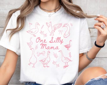 One Silly Goose 1° compleanno maglietta abbinata per la famiglia One Silly Mama vestito per il compleanno T-shirt abbinata Comfort Colors compleanno oca primo compleanno