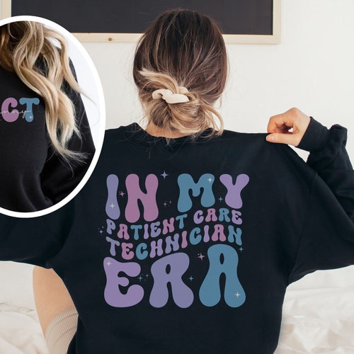 Sweat-shirt d'infirmière PCT personnalisé, chemise d'infirmière PCT personnalisée, cadeau d'infirmière PCT, col rond de technicienne de soins aux patients, pull d'appréciation d'infirmière