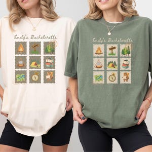Lager Junggesellinnenabschied Shirt, Benutzerdefinierte Bach Camper Shirt, Berg Bach, Komfort Farben T-Shirt, Outdoor Wandern Braut Tee Lager Thema passende T-Shirt