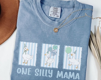 Maglietta coordinata per il primo compleanno di One Silly Goose, maglietta coordinata per la famiglia One Silly Mama, maglietta abbinata Comfort Colors, primo compleanno di One Silly Goose