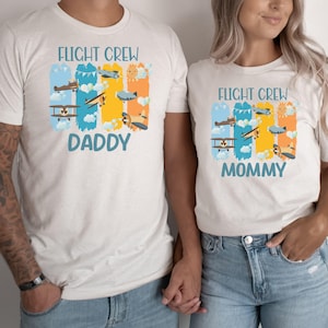 Airplane Matching Family Birthday Shirt, Airplane 1st Birthday Outfit, Flight Crew Birthday Mommy and Me Tee, Vintage Airplane Birthday