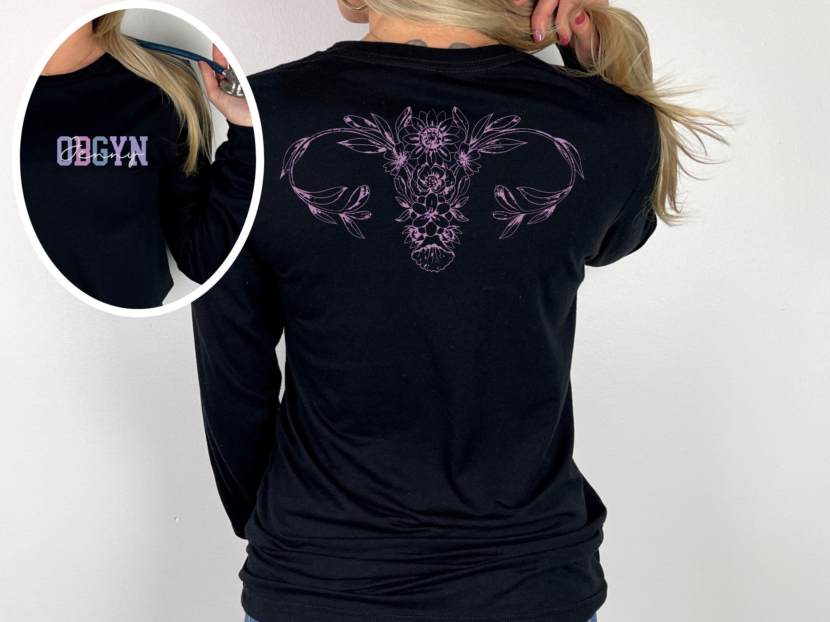 Personalized OBGYN Long Sleeve Shirt Custom OBGYN Shirt, Obstetrics and Gynecology Nurse Shirt, OBGYN Appreciation Gift, Ob Nurse Tee