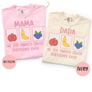 Two-tti Frutti 2nd Birthday Shirt, Fruit Birthday Matching Family Tee, Fruity Birthday Shirt, Tropical Fruit Theme Second Bday Girl