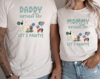Let's Pawty Puppy Birthday Family Matching Shirt, Boy Girl Birthday Shirt, Puppy Theme Birthday Party, Puppy Pawty Tee, Dog Party Shirt