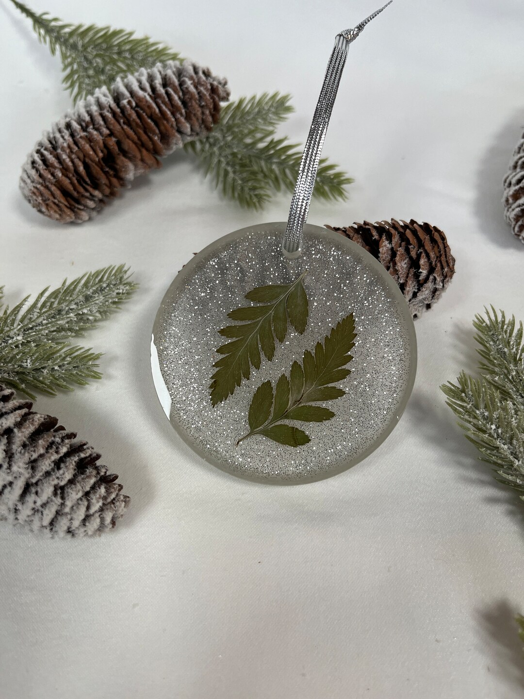 Pressed Flower Christmas Ornament Etsy
