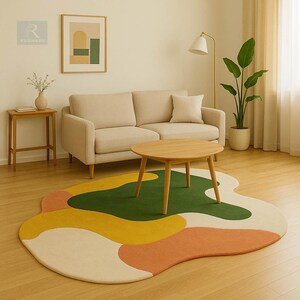 Hand Tufted Rug Green  Wool Area Rug For Livingroom Bedroom Kitchen Nursery Entryway Office 5X8 8X10 9X12 10X14 Custom Rug