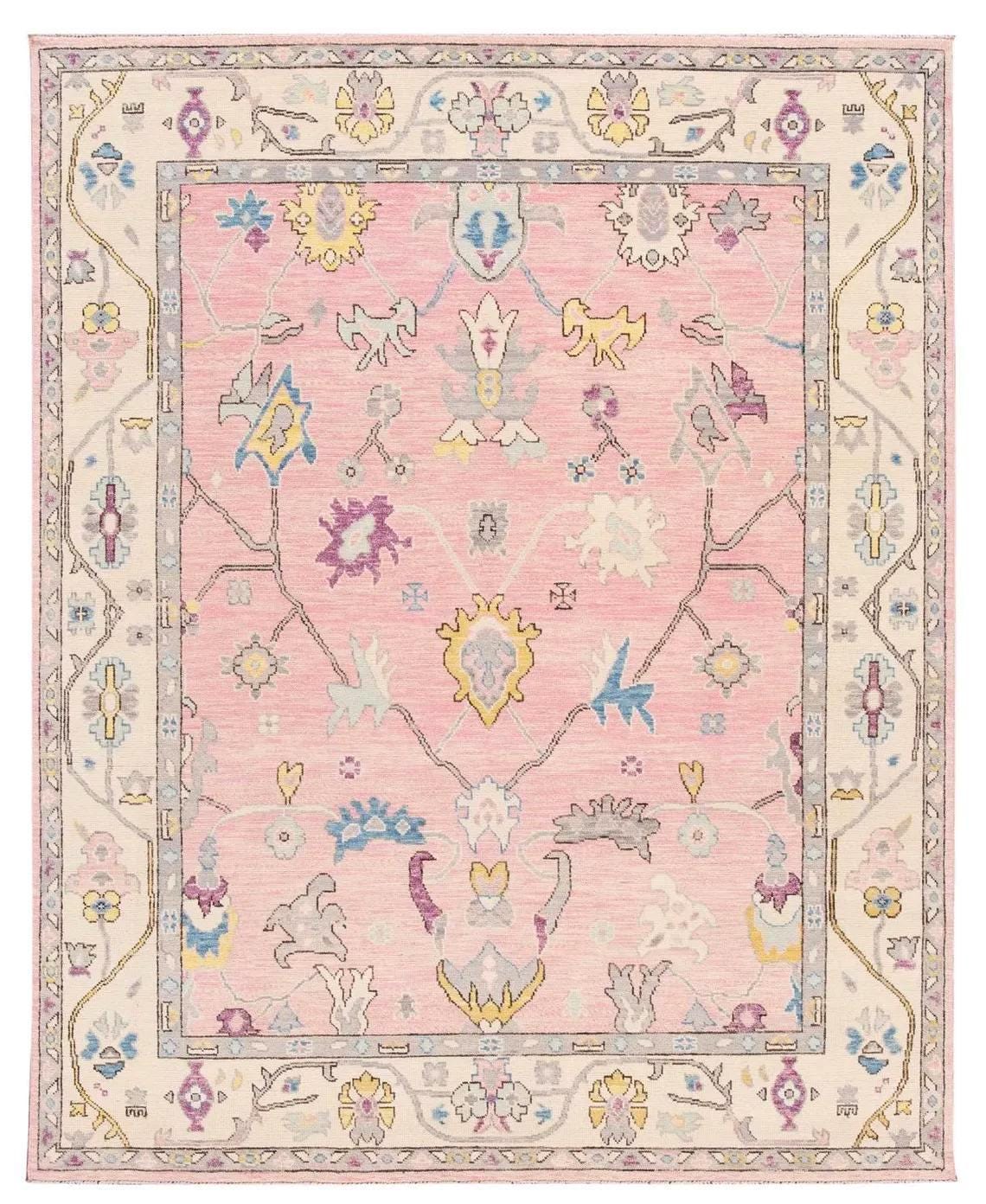 Soft Handmade Pink Turkish Oushak Handknotted Rug 3x5 4x8 5x8 6x9 8x10 9x12 10x14 Modern Oushak rugs Persian Etsy   Washable Oversize Rug