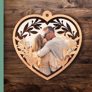 Heart svg, Photo Frame svg, Photo Holder, Laser Cut file, Layered cut, Glowforge svg files, Gift for Her, Wooden Photo Frame Digital file