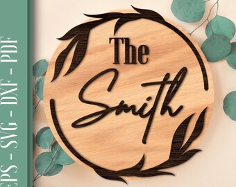 Custom Welcome sign, Family name svg, Name Sign svg, Custom Laser Cut file, Personalized Laser File, Laser cut svg, Family Welcome sign