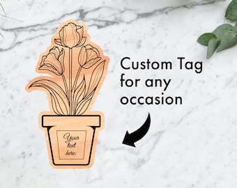 Custom Mother's Day Flowers Laser Cut file, Flower Bouquet Laser Cut Template, Flowers in a Standing Pot SVG, Custom Mother's Day Flowers
