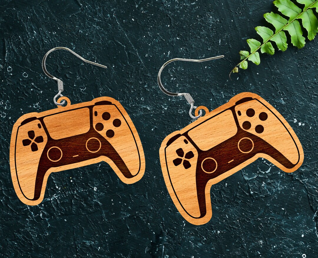 Game Controller Earring Template, Laser Cut Wood Controller Earring ...