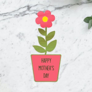 Mother&#39;s Day Laser Engraved Flowers SVG, Flower Bouquet Laser Cut Template, Flower Glowforge file, Flowers in a Vase Cut file