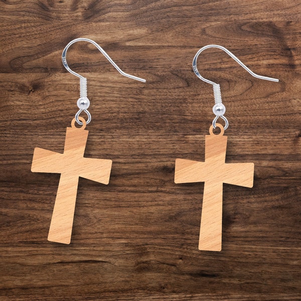 Cross Earrings Laser Cut file, Religious Earring SVG, Catholic Earrings Wooden Cut file | the design is fully scalable without deterioration