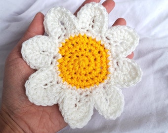 Crochet daisy flower coasters, Mother's Day gift decoration