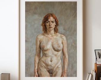 Målning av ingefäramodell, naken kvinna, sensuell fotoväggdekoration