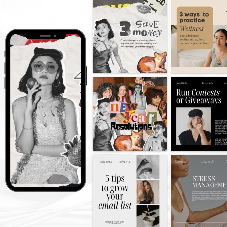 100+ Neutral Carousel Templates for Canva | Instagram and Tiktok ...