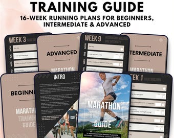 Marathon Training Guide PDF | 16-Week Running Plans for Beginners, Intermediate & Advanced | Digital Running Schedule | Instant Download