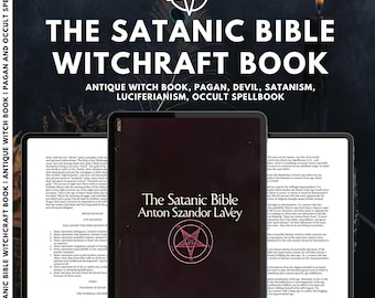The Satanic Bible Witchcraft Book | Antique Witch Book | Pagan and Occult Spellbook | Luciferian & Satanism Grimoire | Dark Magic Book
