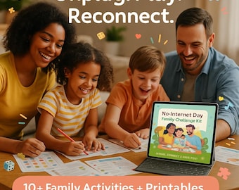 No-Internet Day Family Challenge Kit ⎮ Printable Family Activities ⎮ 10+ Fun Offline Games ⎮ Instant Download Family Game Night