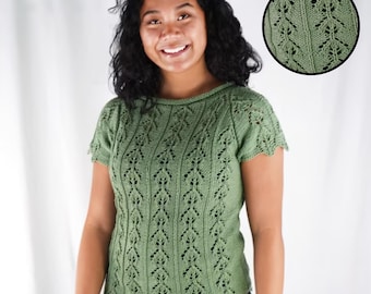 Little Summer Raglan Knitting Pattern | Lightweight Cotton Sweater for Women | Cascade Yarns Noble Cotton | PDF Instant Download