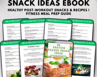 60 High Protein Snack Ideas PDF | Healthy Post-Workout Snacks & Recipes | Fitness Meal Prep Guide | Printable Nutrition eBook