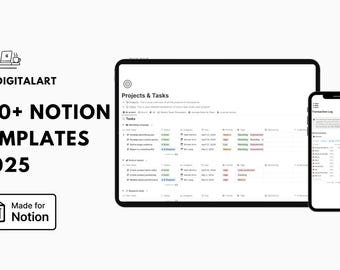 100+ Notion Templates 2025 | Productivity & Organization Bundle | Aesthetic Notion Dashboards | Digital Planner | Instant Download