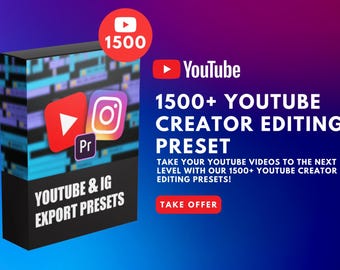 1500+ YouTube Creator Editing Presets | Video Editing Effects and LUTs | Premiere Pro & Final Cut | Digital Download