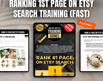 Etsy SEO Training Guide ⎮ Rank First Page ⎮ Etsy Search Strategy PDF ⎮ Seller Tips ⎮ Boost Etsy Sales ⎮ Etsy Optimization Ebook