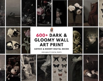 600+ Dark and Gloomy Wall Art Prints | Gothic & Moody Digital Decor | Unique Horror, Vintage and Creepy Art