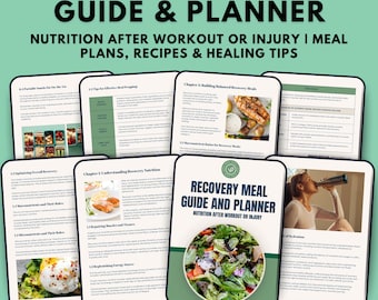 Recovery Meal Guide & Planner | Nutrition After Workout or Injury | Meal Plans, Recipes and Healing Tips | Digital Wellness PDF Download