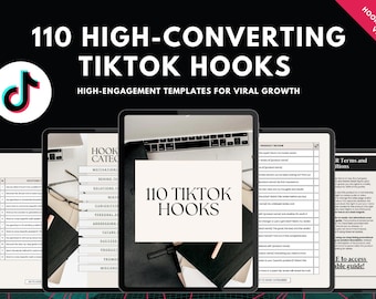 110 High-Converting TikTok Hooks for Engagement | Instant Download | TikTok Content Ideas & Marketing Boost