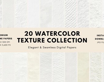 20 Watercolor Texture Collection | High-Quality Watercolor Backgrounds | Artistic Digital Textures | Instant Download