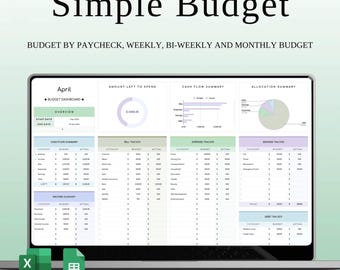 Simple Budget Planner 2025 | Rainbow Finance Tracker | Google Sheets & Excel | Monthly Budget Spreadsheet | Digital Download