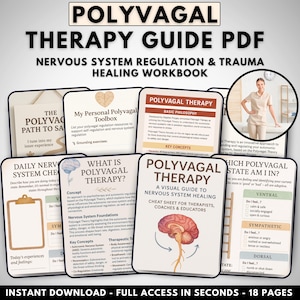Polyvagal Therapy Guide PDF | Nervous System Regulation & Trauma Healing Workbook | Somatic Exercises | Mental Health Resource