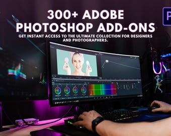 300+ Adobe Photoshop Add-Ons | Brushes, Actions Presets | Instant Download | Creative PS Plugins & Tools | Digital Design Assets