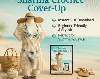 Sharma Cover-Up Crochet Pattern | Summer Crochet Dress PDF | Beach Cover-Up Crochet Pattern | Easy Crochet Top Pattern | Crochet Pattern