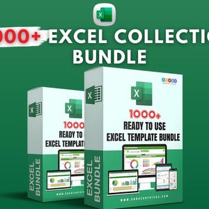 1000+ Excel-collectiebundel | Spreadsheetsjablonen | Financiële en zakelijke Excel-bladen | Tools voor gegevensanalyse | Digitale download